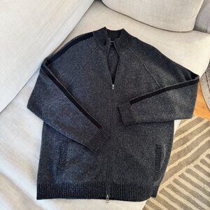 Autumn Cashmere Wool & Cashmere Zip Up Moc Neck Jumper